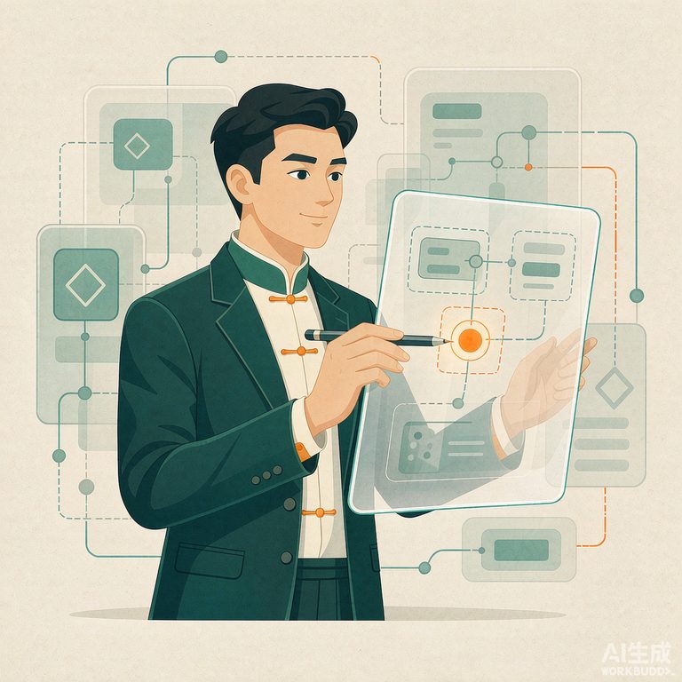 数字文旅架构师职业形象插画(AI 生成示意,非真实人物)