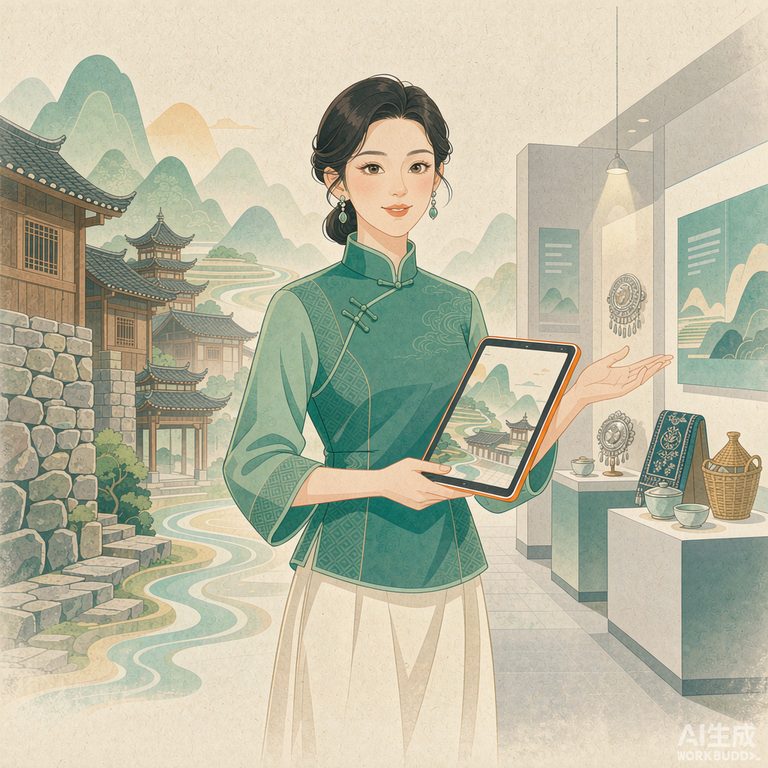文旅主理人职业形象插画(AI 生成示意,非真实人物)