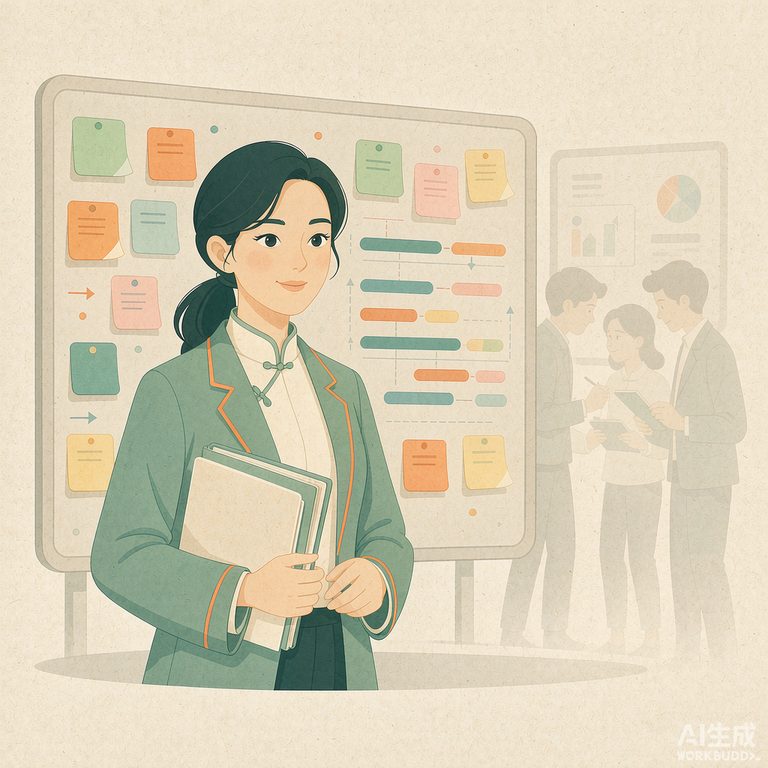 数字文旅项目经理职业形象插画(AI 生成示意,非真实人物)